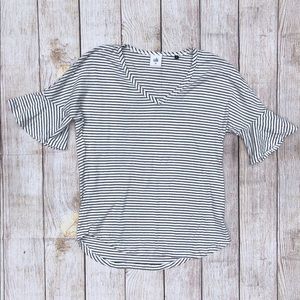 Cabi | T-Shirt | White and Black | Striped | XS
